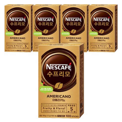네스카페 수프리모 아메리카노, 1.1g, 100개입, 5개