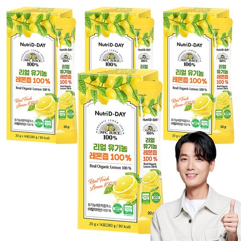 뉴트리디데이 리얼 NFC 유기농 레몬즙 14p, 280g, 4개