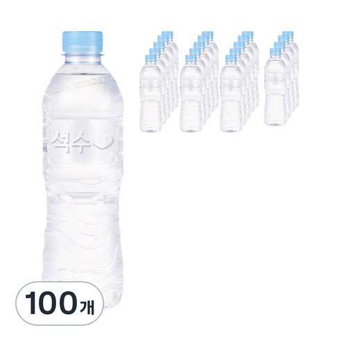 석수 무라벨 생수, 500ml, 100개