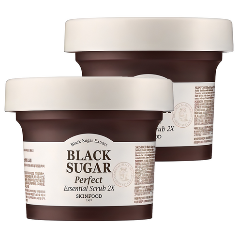 스킨푸드 블랙슈가 퍼펙트 에센셜 스크럽 2X, 210g, 2개