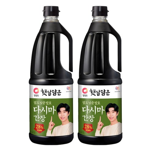 청정원 햇살담은 염도낮춘 발효다시마 간장, 2개, 1.7L