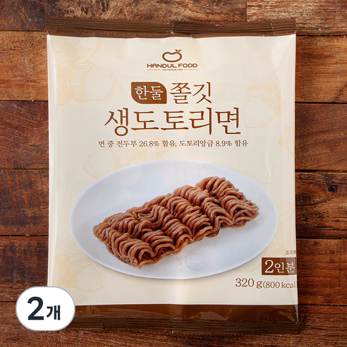 한둘푸드 쫄깃 생도토리면 2인분, 320g, 2개