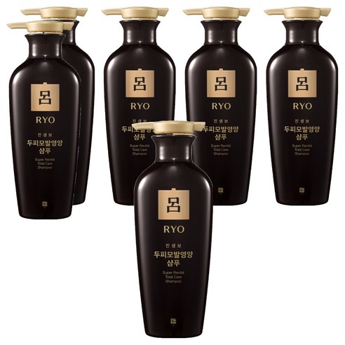 려 진생보 두피모발영양 샴푸, 400ml, 6개
