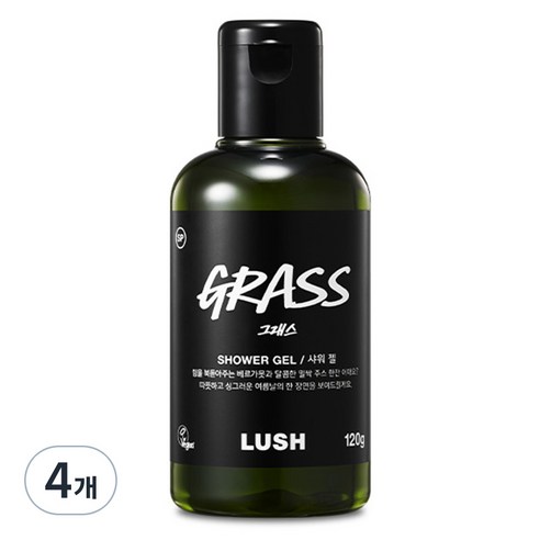 러쉬 그래스 샤워 젤, 120g, 4개