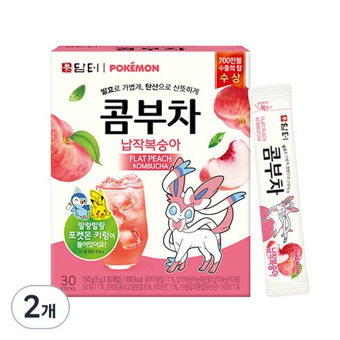 담터 포켓몬 콤부차 납작복숭아, 5g, 30개입, 2개