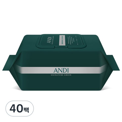 안디 시그니처 그린 저자극 아기 물티슈 캡형 70g, 70개입, 40세트