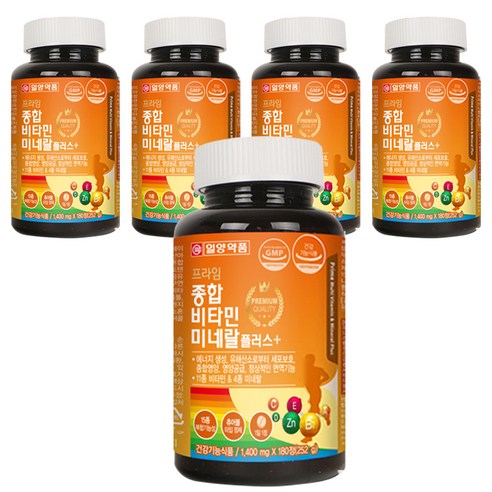 일양약품 프라임 종합비타민미네랄 플러스 영양제, 180정, 5개
