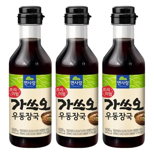 면사랑 프리미엄 가쓰오 우동장국, 500g, 3개