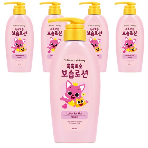 베비언스 핑크퐁 촉촉뽀송 보습로션 스윗피치향, 5개, 380ml