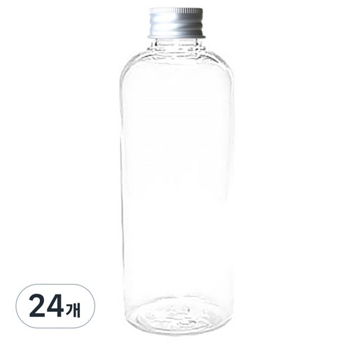 병도매닷컴 DT400 투명 음료용기 알루미늄 실버캡, 400ml, 24개