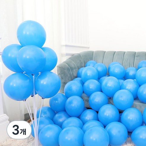 피앤비유니티 스탠다드 라운드 풍선 25cm 100p, 25 블루, 3개