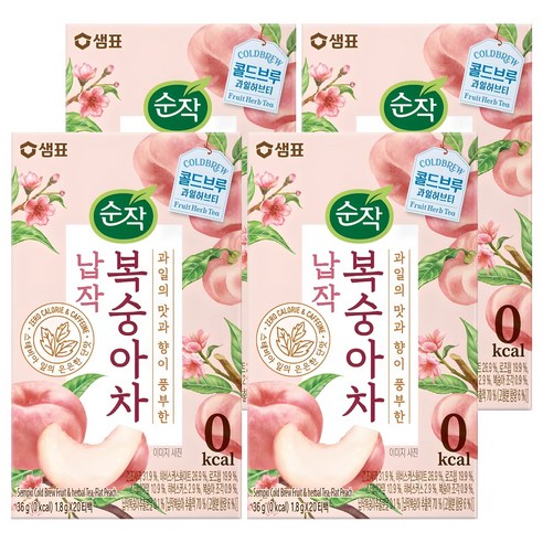 순작 납작복숭아차 티백, 1.8g, 20개입, 4개