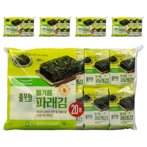 풀무원 들기름 파래김, 100g, 5개