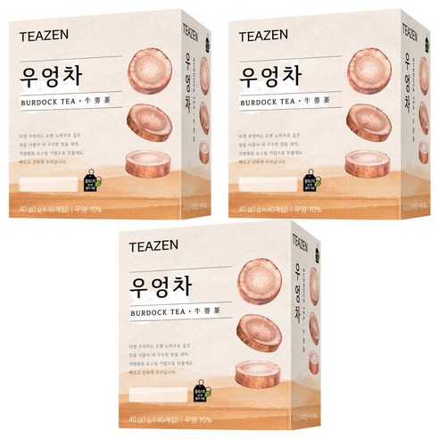 티젠 100세 시대 청춘비법 우엉차, 1g, 40개입, 3개