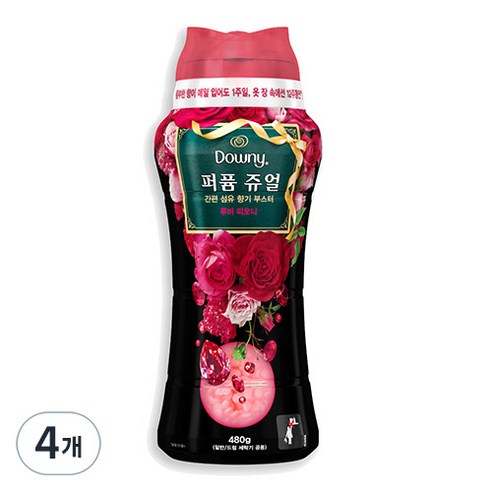 다우니 퍼퓸 쥬얼 루비 피오니 향기 부스터, 480g, 4개