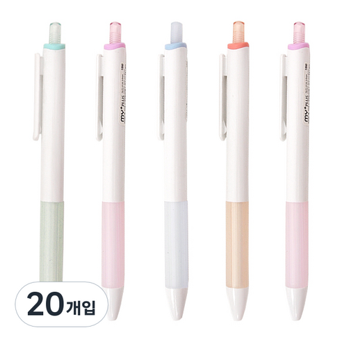 투영디자인 마이플러스 파스텔 젤펜 0.5mm, 랜덤 발송, 20개입
