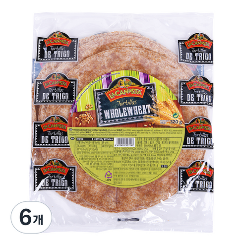 라카나스타 통밀 또띠아 20cm, 320g, 6개
