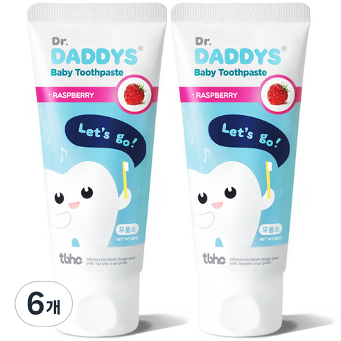 닥터데디스 아동용 무불소 베이비 치약, 60g, 6개