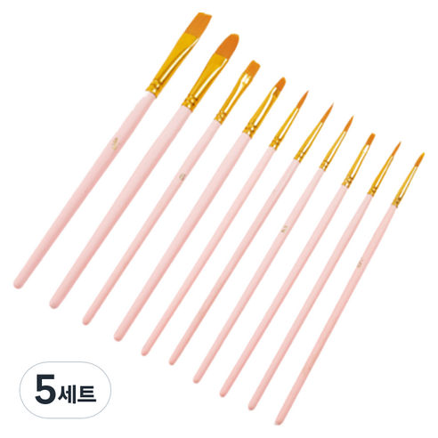 심플라인 수채화 붓 세트 핑크, 10종, 5세트