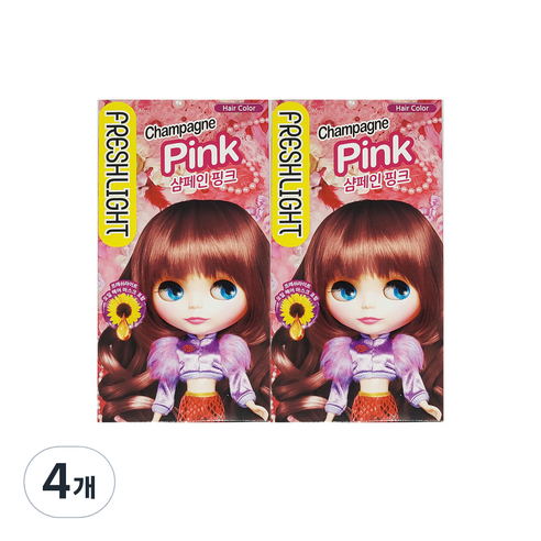 프레쉬라이트 밀키타입 염색제, 샴페인핑크, 4개