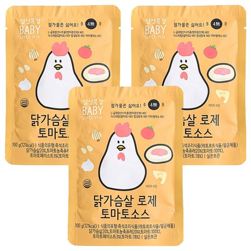 설성목장 닭가슴살 로제 토마토 소스 100g, 로제토마토 소스맛, 3개