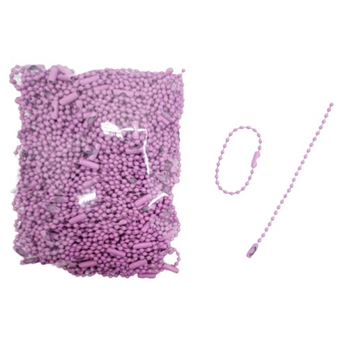 마다꾸미 볼체인 컬러군번줄 줄구슬 12cm, 라이트퍼플, 100개