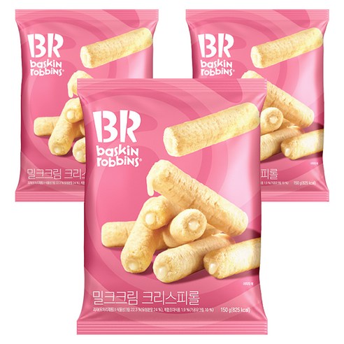 배스킨라빈스 밀크크림 크리스피롤 간식 10p, 3개, 150g