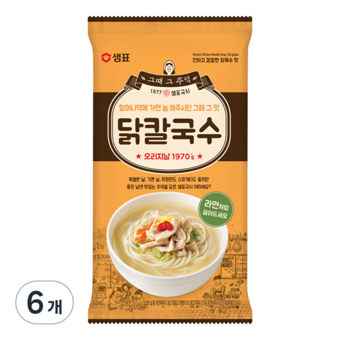 샘표 닭칼국수, 101g, 6개