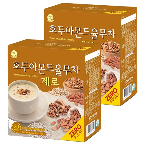 우리차 송원식품 호두아몬드 율무차 제로, 18g, 30개입, 2개