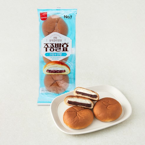 삼립 408시간 주종발효 크림단팥빵, 80g, 3개입, 1개