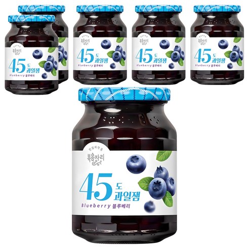 복음자리 45도 과일잼 블루베리, 350g, 6개