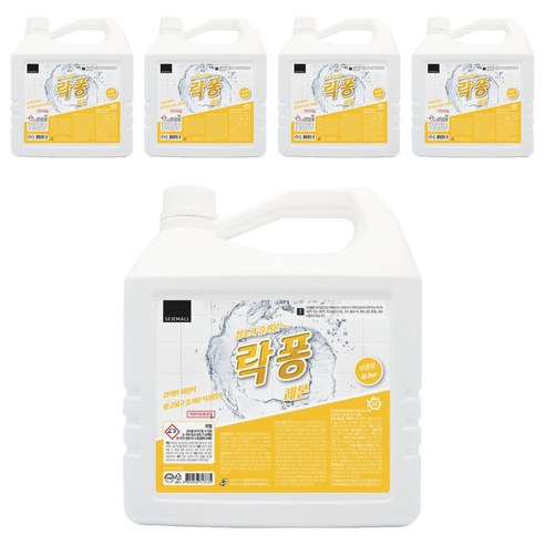 락퐁 욕실 청소세제 레몬향, 4L, 5개