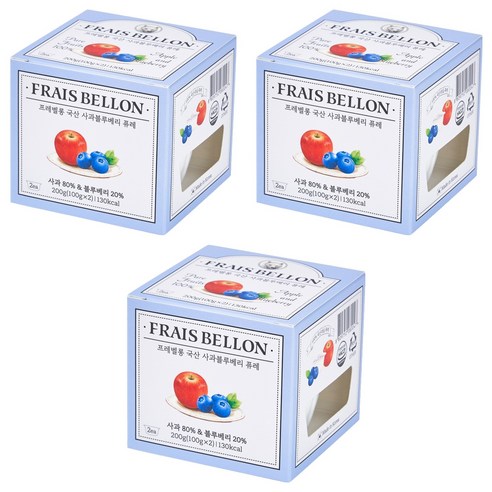 프레벨롱 국산 과일퓨레, 사과블루베리, 200g, 3개