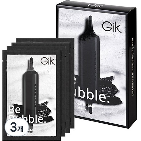 GIK 차콜 버블 퓨리파잉 마스크팩 25ml, 4매입, 3개