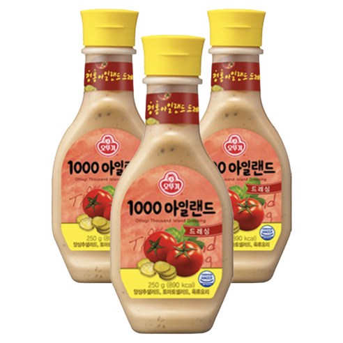 오뚜기 1000 아일랜드 드레싱, 250g, 3개