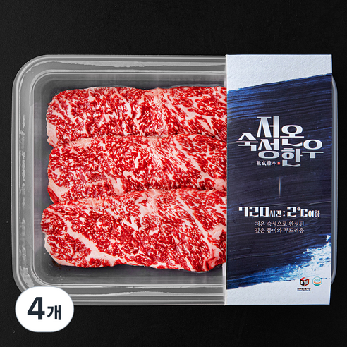 저온숙성한우 채끝 1++등급 구이용 (냉장), 200g, 4개