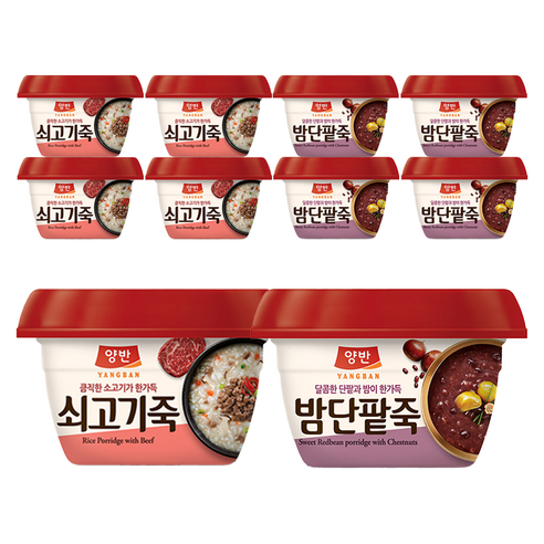 양반 쇠고기죽 287.5g 5p + 밤단팥죽 285g 5p, 1세트