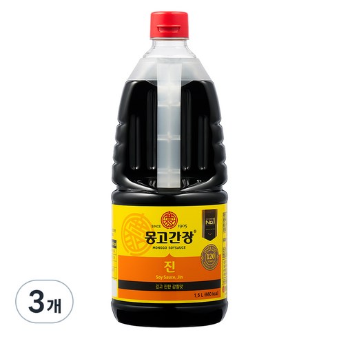 몽고간장 진, 1.5L, 3개