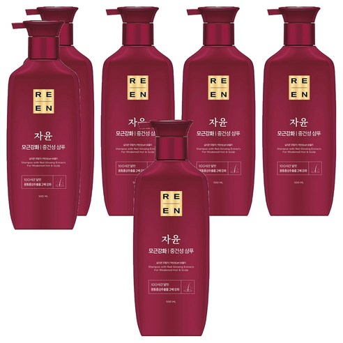 리엔 자윤 강화 중건성 샴푸, 500ml, 6개