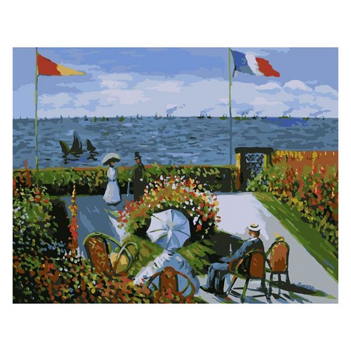모모픽스페인팅 DIY 명화 그리기 60 x 75 cm, WP16 모네 생트아드레스정원, 1개