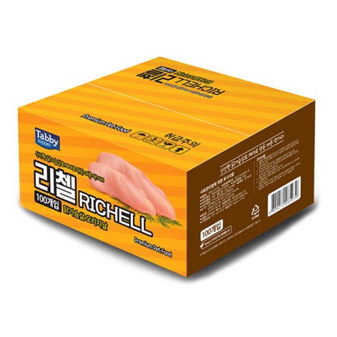 테비 리첼 오리지날 반려동물 닭가슴살간식 22g, 닭가슴살, 100개