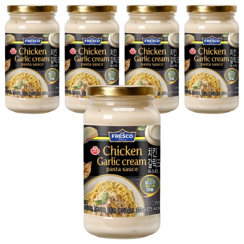 오뚜기 프레스코 파스타 소스 치킨 갈릭크림, 370g, 5개