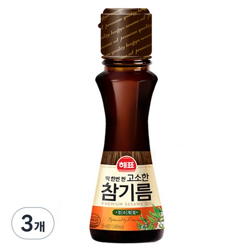 해표 고소한 참기름, 3개, 55ml