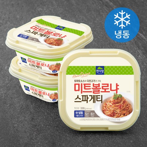 전자레인지  면사랑 미트 볼로냐 스파게티 (냉동), 330g, 3개