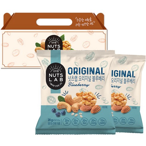 넛츠랩 오리지널 블루베리 견과 선물세트 20g x 20p, 1세트, 400g