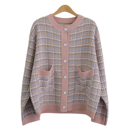 제니트 여성용 루즈핏 로나트위드 가디건