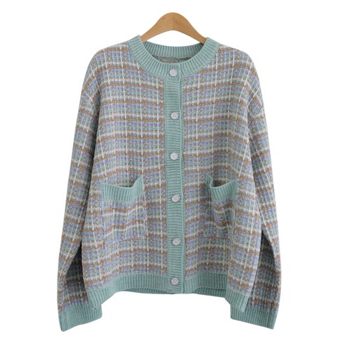 제니트 여성용 루즈핏 로나트위드 가디건