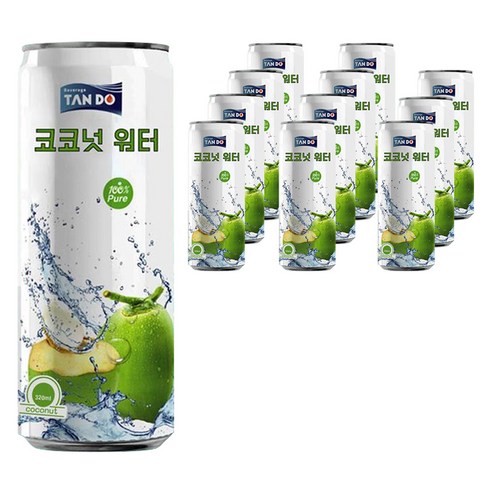 TANDO 코코넛 워터 100%, 320ml, 12개