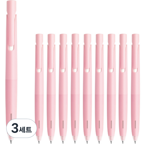 제브라 블렌 볼펜 0.5mm 10p, 라이트핑크(바디) + 블랙(잉크), 3세트