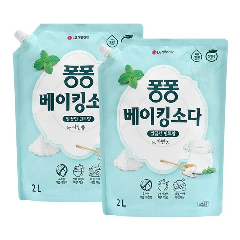퐁퐁 주방세제 베이킹소다 리필, 2L, 2개